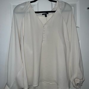 NWT Express Cream Button Up Blouse